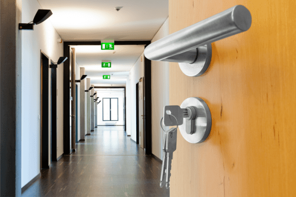 Korridor mit Brandschutzanstriche